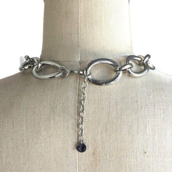 Vintage Silver Tone Collar Link Necklace - Picture 5 of 8